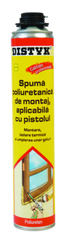 Spuma poliuretanica pentru montaj, aplicare cu pistol, Den Braven Distyk, 700 ml