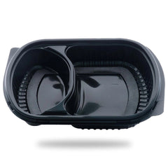 Caserola meniu ondulata 2 compartimente+capac