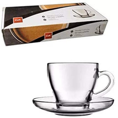 Set 6 Cani Cafea + Farfurie Sticla Lisboa